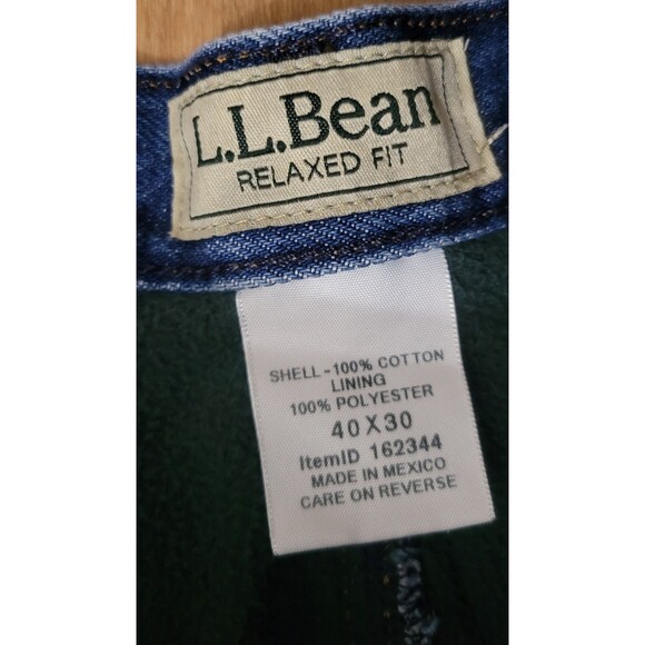 LL Bean Men's Double Fleece Lined Jeans Size 40x30 Item # 162344 - Picture 4 of 10